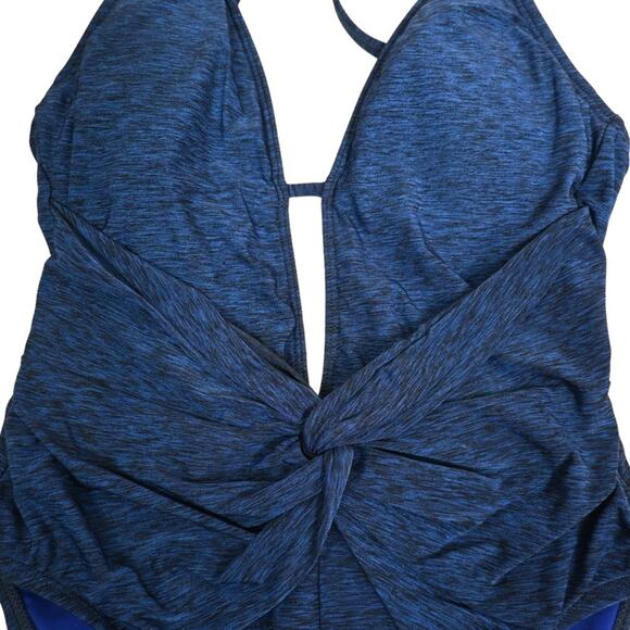 La Blanca Womens 6 Spruce It Up Twist One Piece Swimsuit Midnight Blue - Picture 6 of 11